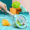 Baby Bath Toys Bath Toy With Fishing Net Fish Net Game In Bathtub Badrum Pool Bad Tid för barn Småbarn Baby Boys Girls L48