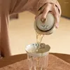 ティーウェアセットアイステーブル手描きの竹茶ストレーナーフィルター水分離セラミックセット