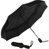 Parapluies Automatic Rain Sun Umbrella Silver revêtement parasol anti-UV 3 pliant résistant au vent Auto Luxury Big Femme Femme à l'épreuve du vent 10 côtes