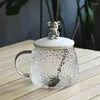 Mugs 400ml Hammer Pattern Coffee Bear Cup Juice Glass Mug Temperature Heat Resistant Hand Handle Tea Household Drinking Cocktail