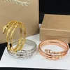 Multi-Loop Armband Snake Bangle Jewelry Brand Sterling Silver Female Round Hard Armband Classic Chain Women Dame Armband