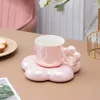 Mugs Ceramic Coffee Cups And Exquisite Saucers Set Girls' High-value Cherry Blossom Are Luxurious Luxurious.