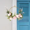 Decorative Flowers Artificial Flower Hoop Wreath Ball Chrysanthemum Front Door Hangings Water Grass Wall Party