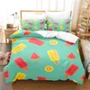 Conjuntos de cama Folhas Frutas Tampa de edredão Double Fashion Set Quilt 2/3pcs Cabeça de edredom infantil