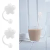 Disposable Cups Straws 4 Pcs Pipette Tip Straw Dust Cap Girl Silicone Tips Reusable Plugs Silica Gel Cover