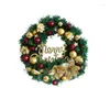 Flores decorativas 15 "Artificial Christmas Wreath Pinhe Afles para janelas da porta da frente Sala de estar e Deco ao ar livre interno