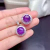 Cluster anneaux amethyst 925 Sterling Silver Jewlery sets anillos de compromiso para mujer oro 18 k