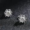 Pendientes de tachuelas Mujeres de arena 925 STERLING Silver 18K Plating Plating Moissanite Diamante Joyería Fina 2024 E01