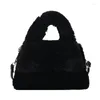 Plecak ręczny zimowy futrzany torebka torebka z postawą krzyżową torbę klapką urocza pluszowa jedno ramię mały kwadrat