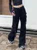 Frauen Jeans Fashion Klassische Jeanshosen Frauen hohe Taille schlanke Glockenboden Frauen 90er Streetwear Gothic Flared Street