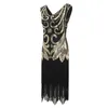 Robe à paillettes vintage designer Vintage Robe Fringe Fringe plus jupe de fête pour femmes