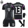 Away Jersey Bayern Black Dimensioni calcistiche Sane Muller Schupomotin Jersey Cover per bambini