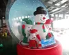 Bonne qualité 4m dia belle globe de neige en PVC gonflable avec bonhomme de neige Santa Claus pour publicité Booth Booth Clear Christmas Decoration Yard