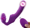 Realistischer Dildo -Vibrator -Massager trägerloser Riemen auf Lesben Doppelkopf GSPOT stimulieren Klitoris Sexspielzeug für Paar Dual Motor x5908019