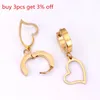 Hoop Earrings LUXUSTEEL Statement Gold Color Silver Tone Aretes Heart Shape Lover's Earring Fashion Jewelry Friend