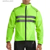 Vestes extérieures Hoodies Wosawe Ultralight Mens Cycling Breaker Reflective Veste Restroproofing Water Route Mtb Road Bicycle Long Jersey Wind Coat L48