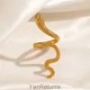 14k anéis de ouro amarelo para mulheres meninas cobra cor de ouro aberto anéis de dedo aberto punk hip pop jewelry wedding party presentes novos