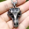 Pendant Necklaces 2024 Men's 316L Stainless Steel Necklace Retro Skull Black Rope Fashion Jewelry For Gift