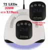 Torkar TFSCloin 320W Sun X19Max Pekskärm UV LED -nagellampa 72LEDS Fast Torkning Nagelgel Polsk Manicure för LAMP med Autosensor