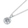 Wollet 1CT Moissanite Jewelry Adjustable Women Korean Clavicle Chain 925 Sterling Silver Moissanite Necklace