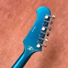 Benutzerdefinierte linkshändige Pelham Blue DG-335 Semi-Hollow-E-Gitarre Gloss Finish Ahornkörper Mahagoni Hals 22 Bund
