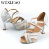 Танцевальная обувь Wuxijiao Shining Latin Women Salas Ballroom Pearl High Heel 9 см. Программное обеспечение Waltz Software