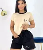 Brand Designer Brand Suit da donna Summer New Fashion Sports Sports Women's Two Piece Set Women T-shirt Women