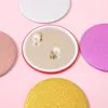 5pcs Portable mini mirror Simple solid color girl portable makeup mirror small pocket sequin student small round mirror