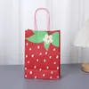 Gift Wrap StoBag Strawberry Pattern Bag Packaging Candy Chocolate Snack Desserts Cookies Toy Baby Shower Wedding Mother's Day Suppily