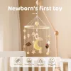 Baby Rattles Crib Mobiles Toy Star Moon Pendant Animal Bed Bell Rotating Music For Cots Bracket Infant Gifts 240408