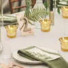 Candlers porte-feu de thé en verre votif moucheté des décorations de fête de mariage à la maison sampeuse dorée / argent