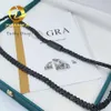 Gioielli di rapper alla moda Catena cubana nera personalizzata da 8 mm di ghiaccio fuori 925 VVS MOISSanite Cuban Link Catena Collana del braccialetto per collane mensocket