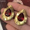 Серьги -грибы Vintage Water Drop изношенные металлические сообщения для женских аксессуаров элегантные дизайнерские классические нерегулярные стиль подарки C1478