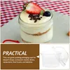 Disposable Cups Straws Ice Cream Balls Cup Bowls Lid Plastic Pudding Dessert Food Containers