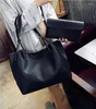 Axelväskor 2024 mode vanlig stor svart tote handväska uppsättning av 2 kvinnor rosa shoppingväska dam grå brun koppling