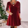 Повседневные платья v Neck Mini Play Retro Women Vintage Prom Party Shiny Sequin V-образное a-neck с мягким путавером с длинными рукавами