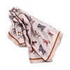 Scarpes Head Band Elegant Horse Stampa avvolse a scialle solare a scialle di capelli quadrati Scarf Women Tiet di seta