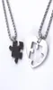 Jigsaw Heart Couple Pendant Titanium Steel Collier Fashion Bijoux Couple Pendant4935290