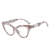 Óculos de sol Frames Moda feminina Designer de marca de óculos para senhoras Retro Cat Eye Decoration Frame LEITURA CLARA QUALIZA