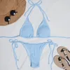 Brasiliansk bikini kvinnors spänningshalsring sexig förbättrad baddräkt strandkläder 2023 240403