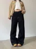 Houzhou Grunge y2k schwarze Jeans Frauen Vintage übergroß