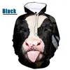 Men's Hoodies 3D Print Funny Cow Graphic For Men Hip Hop Couple Pullovers Hoodie Tops Casual Cattle Oversized Sweatshirts