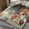 Tapestries Merry Christmas Deken Santa Clau Kawaii Plush Tapestry Cartoon Comfortabele bank Dut Warm Beddengoed Decoratie Festival Geschenk