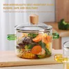 Bowls 1.6L Household Heat Resistant Glass Soup Porridge Pot Microwave Fire Heating Transparent Bowl Kitchen Cooking Tools