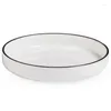 Bols Muzity en céramique bol en porcelaine blanche Black Rim Design Salade ou riz