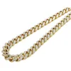 Miami Cuban Chocker Chain Necklace Hip Hop Style Cuban Link Diamond Necklace Chain 14K Yellow Gold iced out chains bracelet