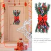 Dekorativa blommor Jul Garland Battery drivs Artificial Berry 1.3ft Greenery Fake Rustic Decoration Faux Pinecones Red