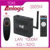 Квартовая коробка Amlogic S905X4 4GB 32GB 1000M LAN 2,4G 5G Dual WiFi BT4.1 4K HDR Smart Android 11 TV Box Tox3 Lite