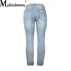 Women's Jeans Women Stretch Ripped Distressed Skinny High Waist Denim Pants Shredded Trousers Slim Jeggings Ladies Autumn Straight