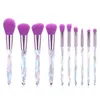 Brussages de maquillage en gros 10pack kits Crystal Match Soft Fiber Beauty Cosmetic Brush Tools Foundation Powder Eyeshadow Brosses